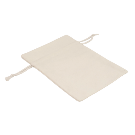 White Rectangular Cotton Bag 11x16cm | Cotton Drawstring Bag