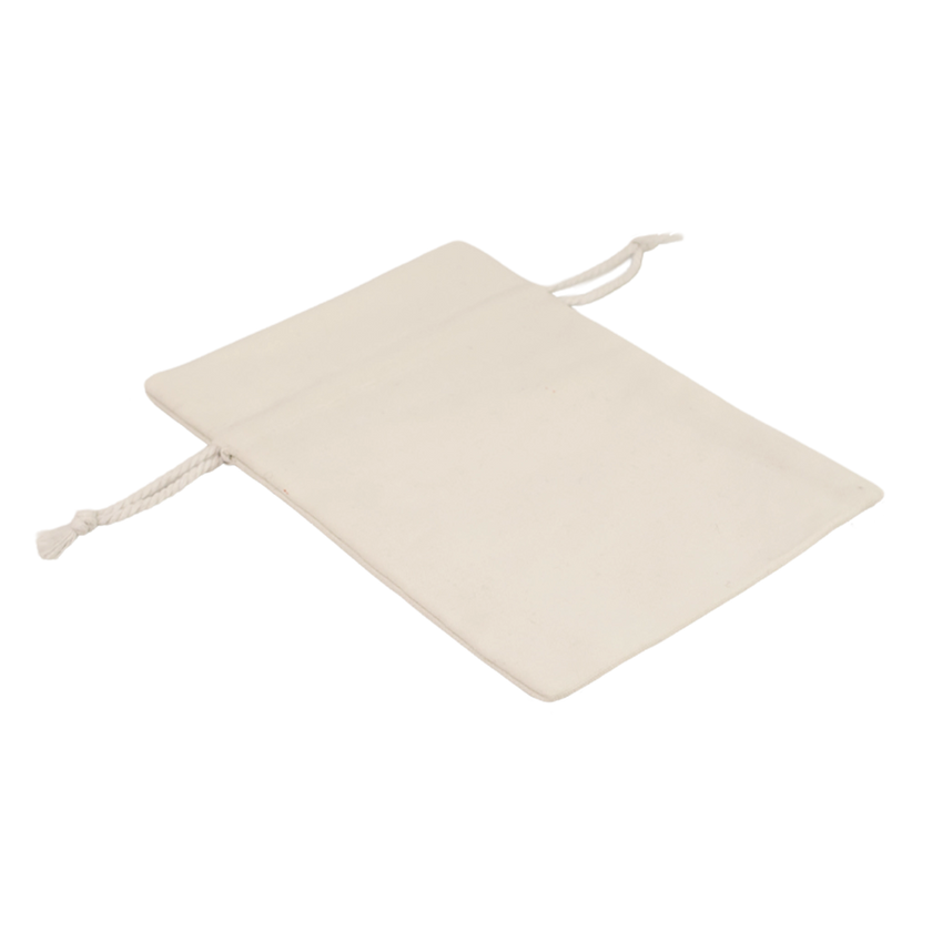 White Rectangular Cotton Bag 11x16cm | Cotton Drawstring Bag