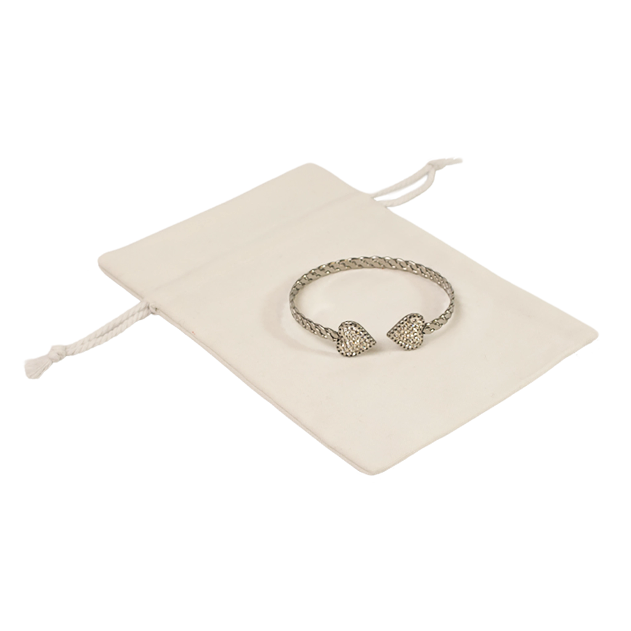 White Rectangular Cotton Bag 11x16cm | Cotton Drawstring Bag