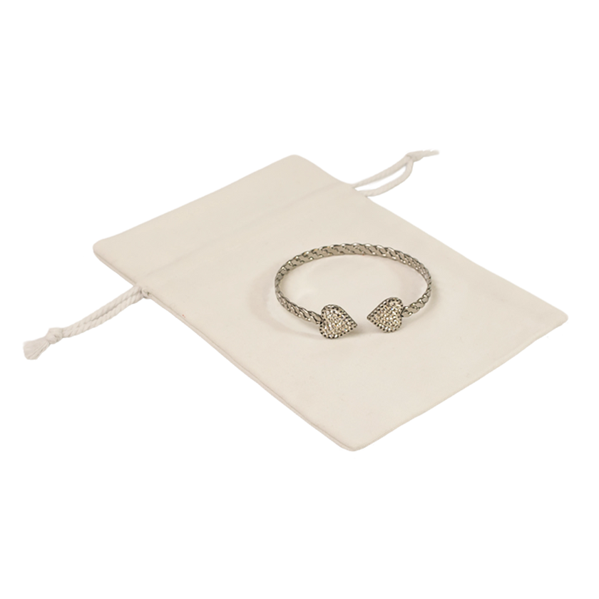 White Rectangular Cotton Bag 11x16cm | Cotton Drawstring Bag