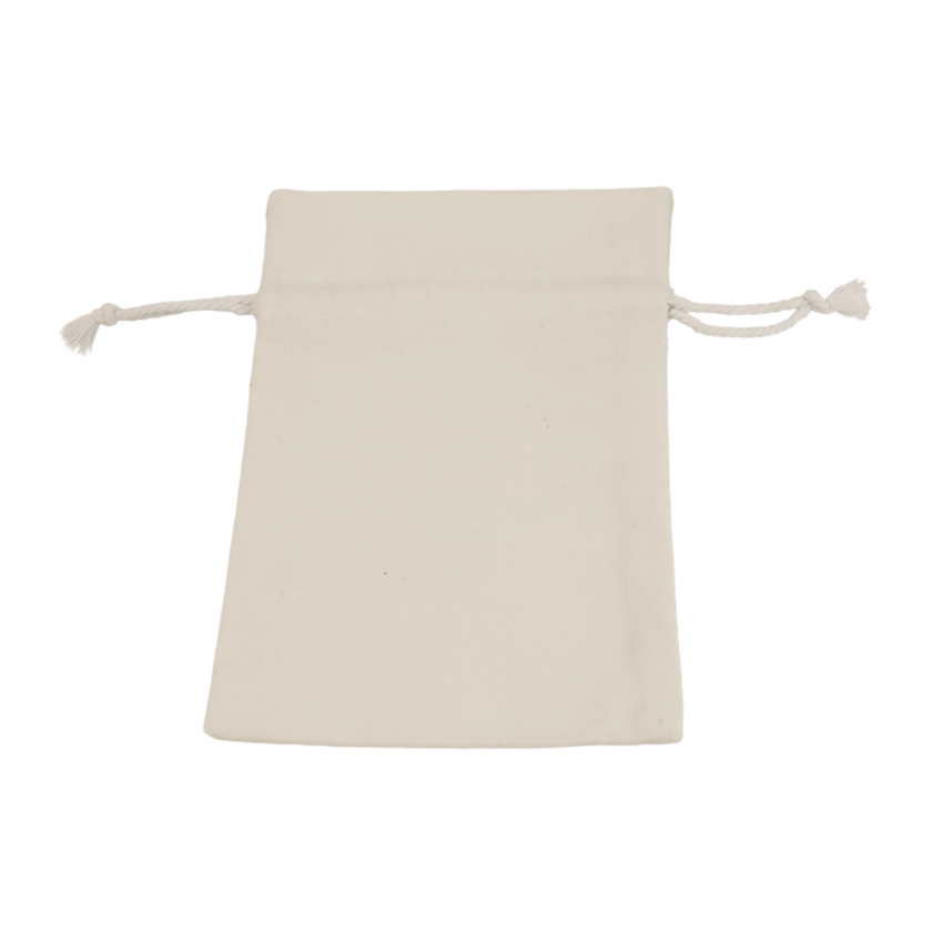 White Rectangular Cotton Bag 11x16cm | Cotton Drawstring Bag