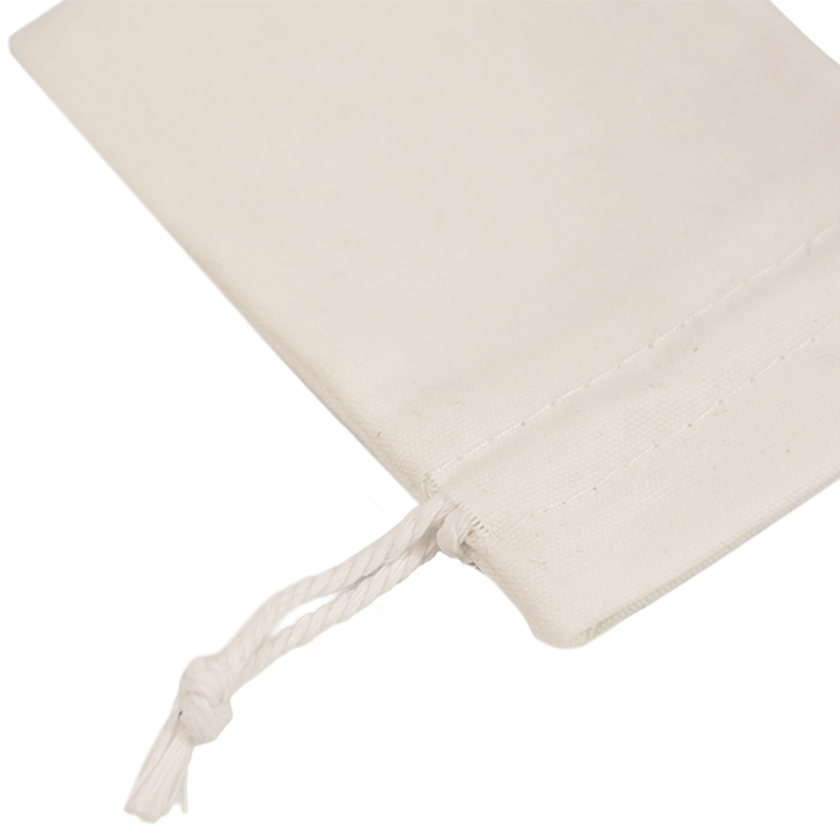 White Rectangular Cotton Bag 11x16cm | Cotton Drawstring Bag
