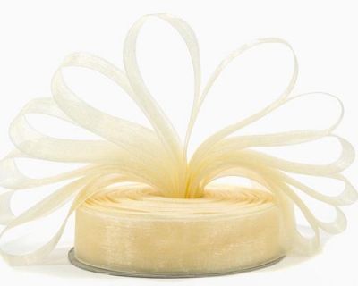 Cream Premium Organza Ribbon | 10mm x 45m | Gift Wrap Ribbon