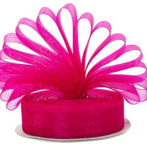 Fuchsia Premium Organza Ribbon | 10mm x 45m | Gift Wrap Ribbon