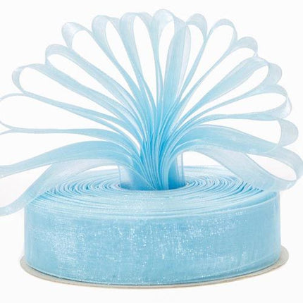 Pale Blue Premium Organza Ribbon | 15mm x 45m | Gift Wrap Ribbon