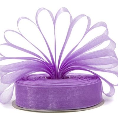 Lilac Premium Organza Ribbon | 25mm x 45m | Gift Wrap Ribbon