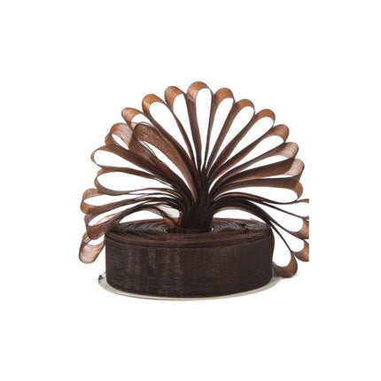 Chocolate Brown Premium Organza Ribbon | 40mm x 45m | Gift Wrap Ribbon