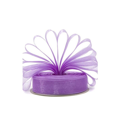 Lilac Premium Organza Ribbon | 40mm x 45m | Gift Wrap Ribbon
