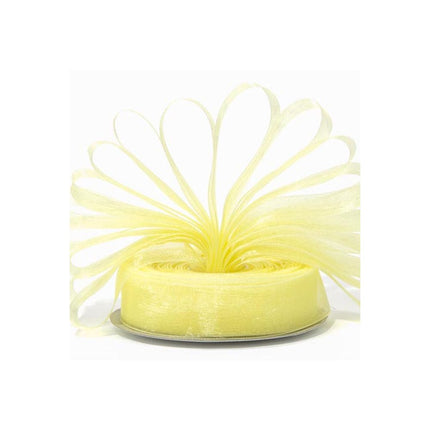 Yellow Premium Organza Ribbon | 40mm x 45m | Gift Wrap Ribbon