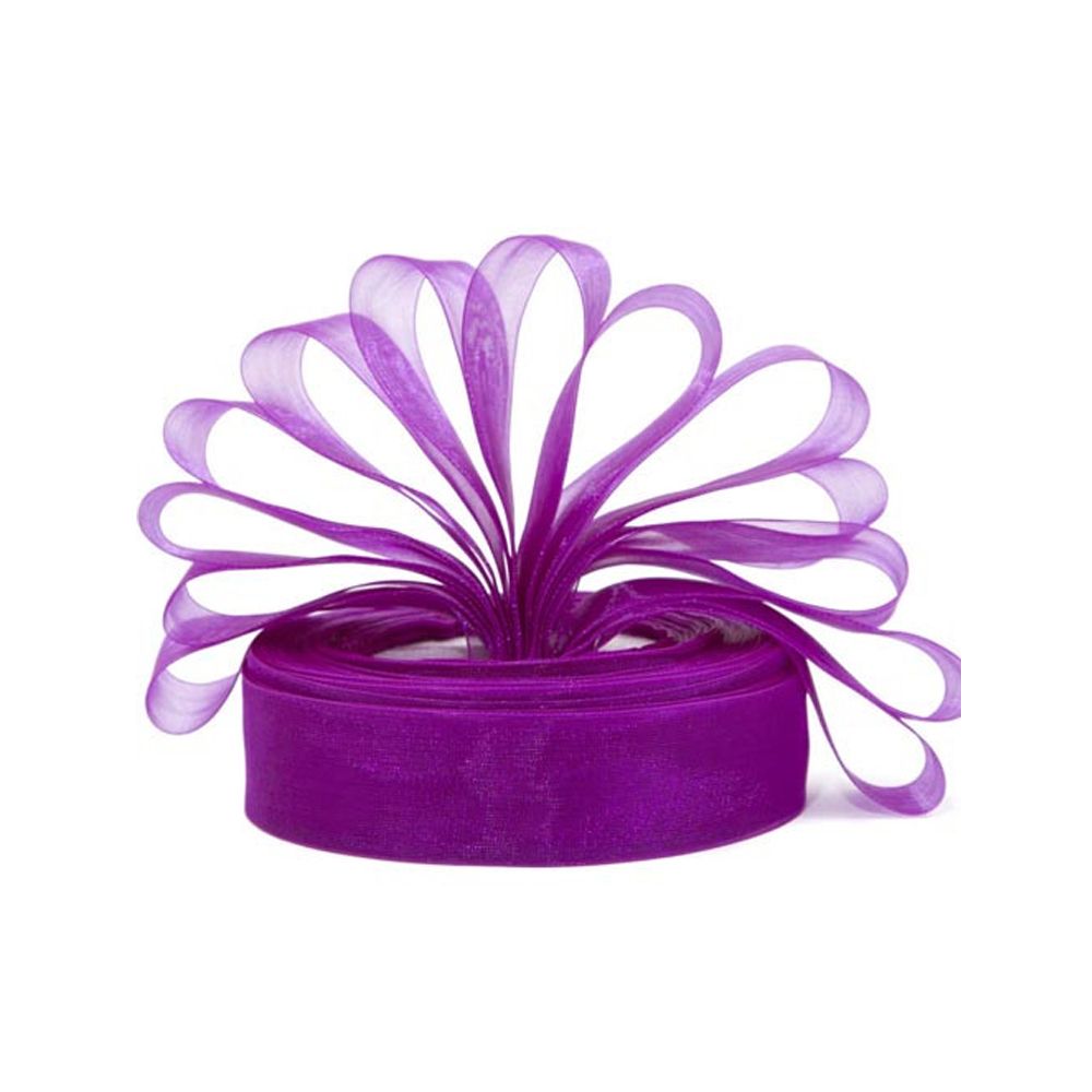 Purple Premium Organza Ribbon | 50mm x 45m | Gift Wrap Ribbon