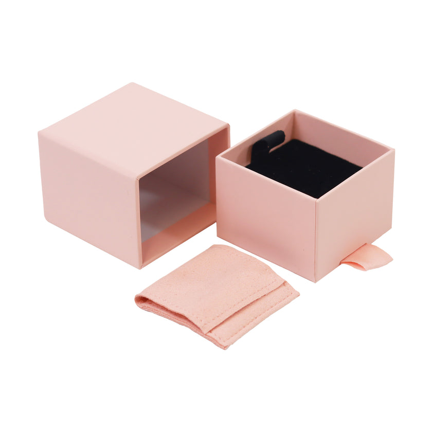 Coral Peach FSC Peony Ring Drawer Box