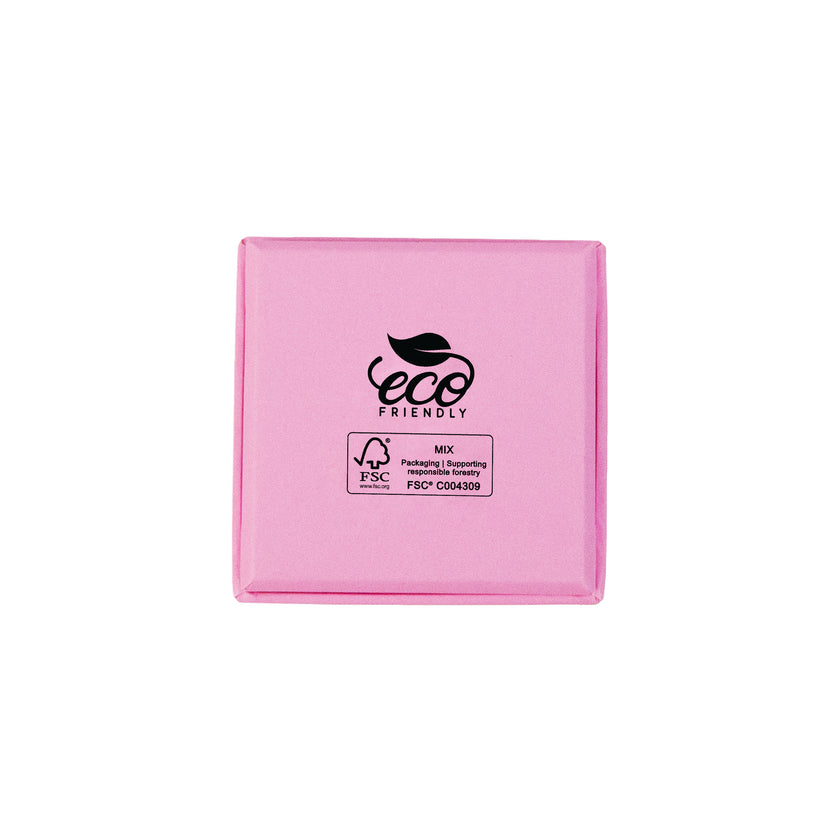 Pink square recyclable eco kraft box.