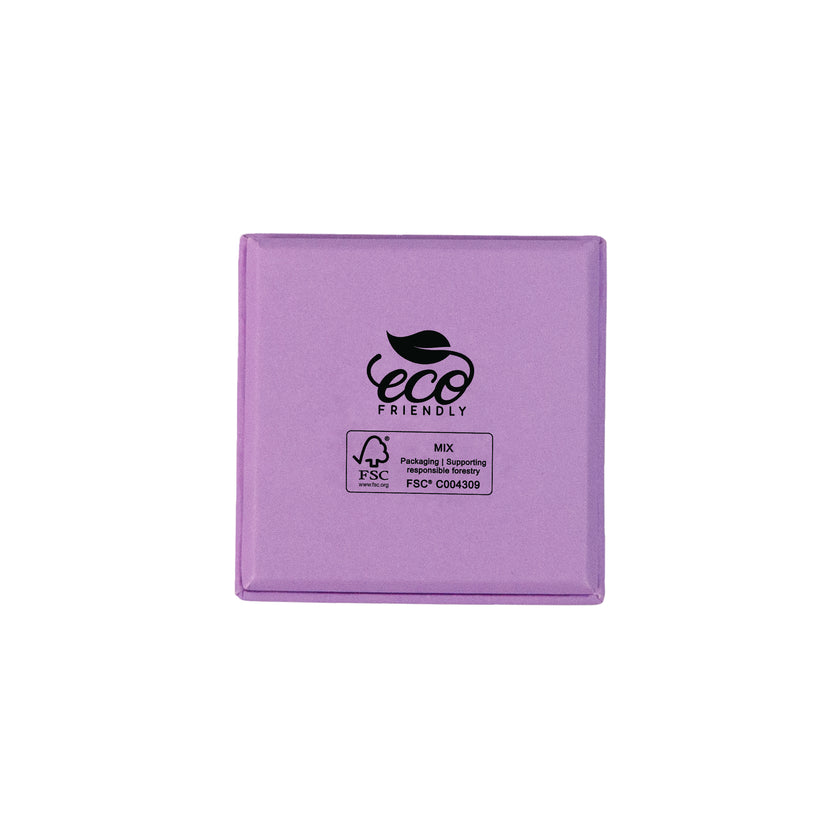 Lilac square recyclable eco kraft box.