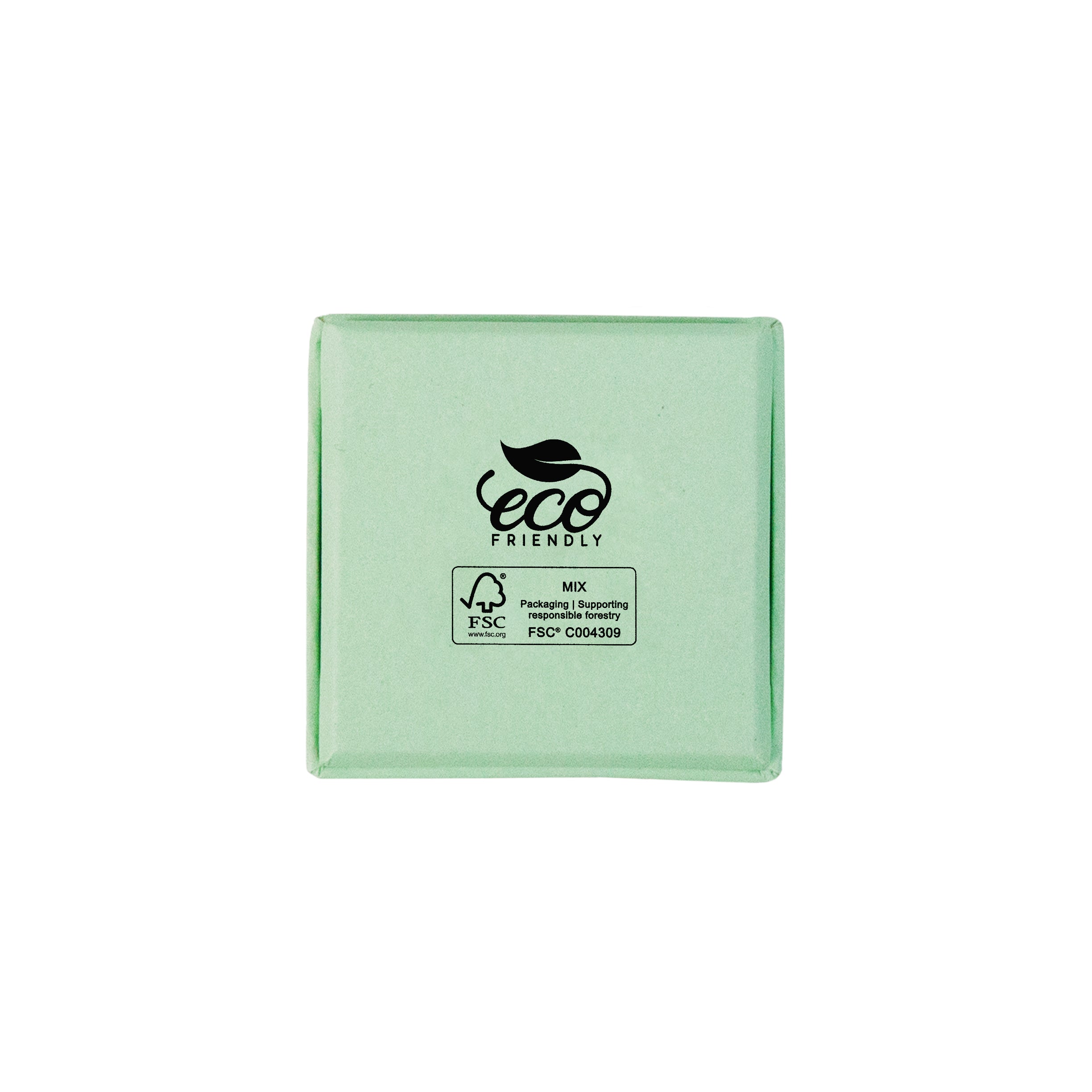 Green square recyclable eco kraft box.