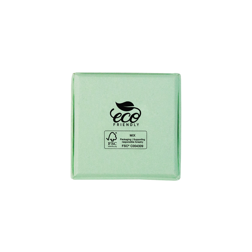 Green square recyclable eco kraft box.
