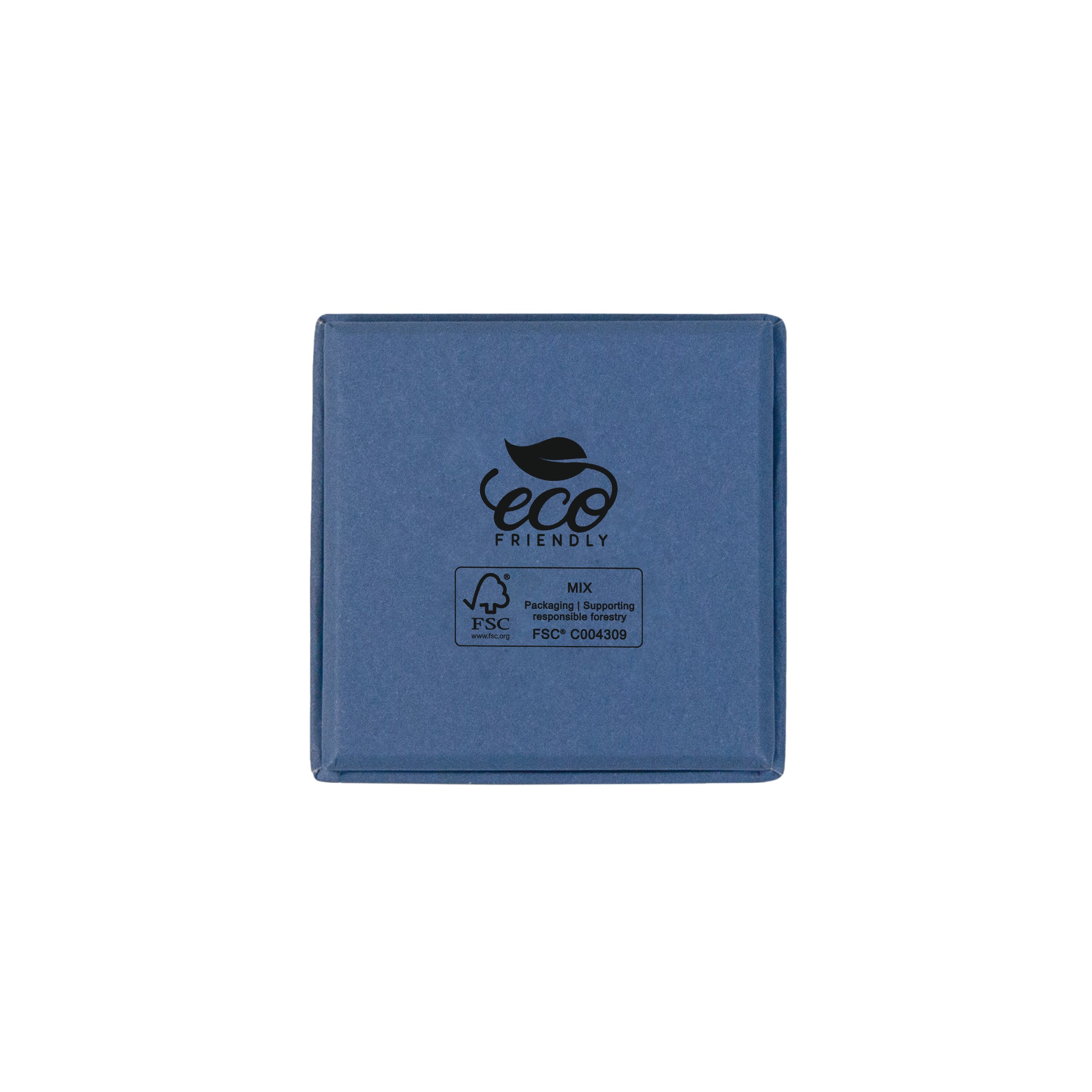 Blue square recyclable eco kraft box.