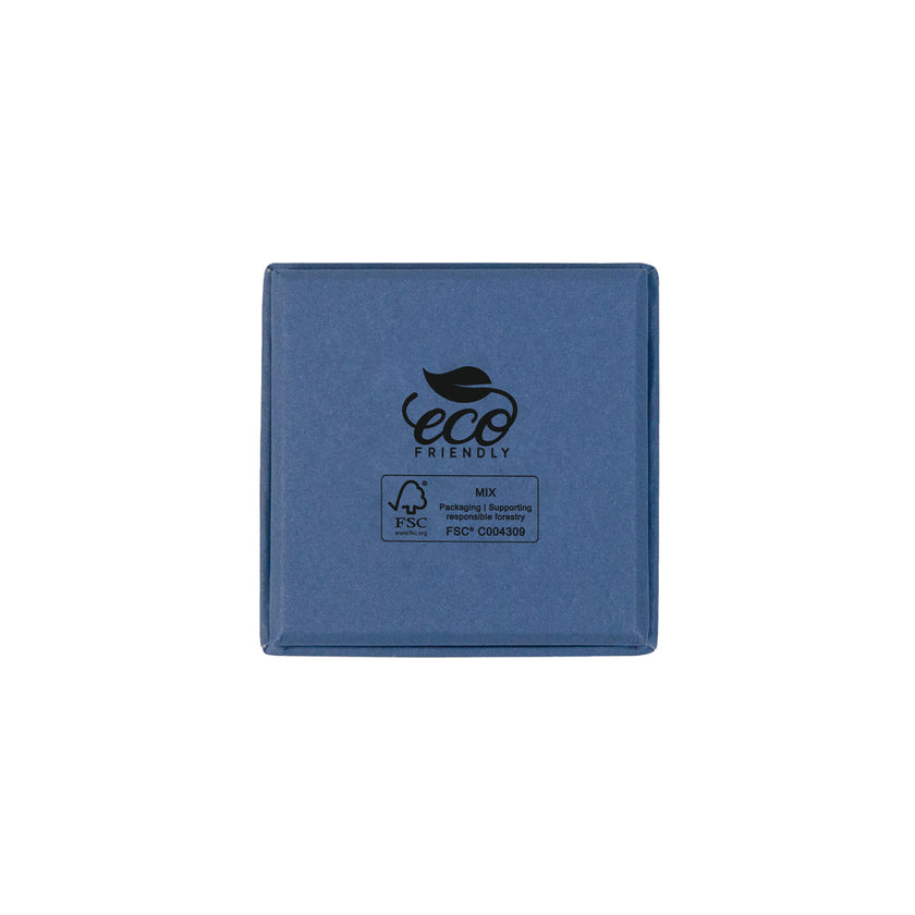 Blue square recyclable eco kraft box.