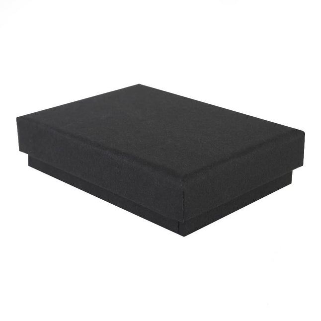 Black rectangle recyclable eco kraft box with closed lid.