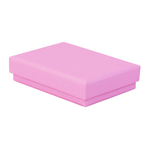 Pink rectangle recyclable eco kraft box with closed lid.