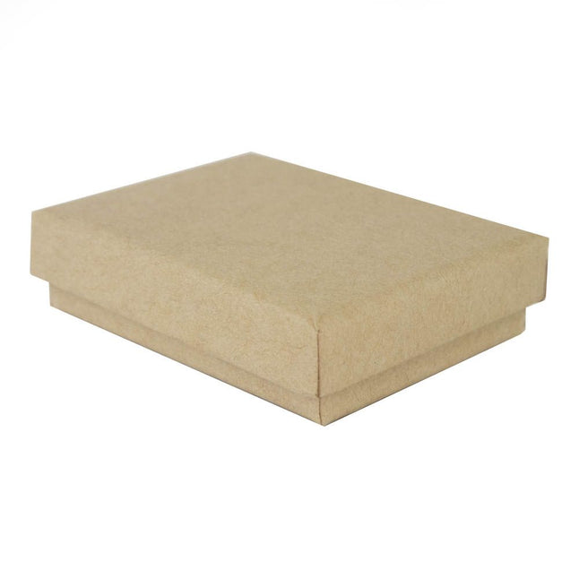 Brown rectangle recyclable eco kraft box with closed lid.