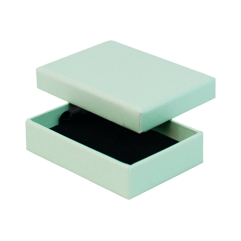 Green rectangle recyclable eco kraft box with black insert.