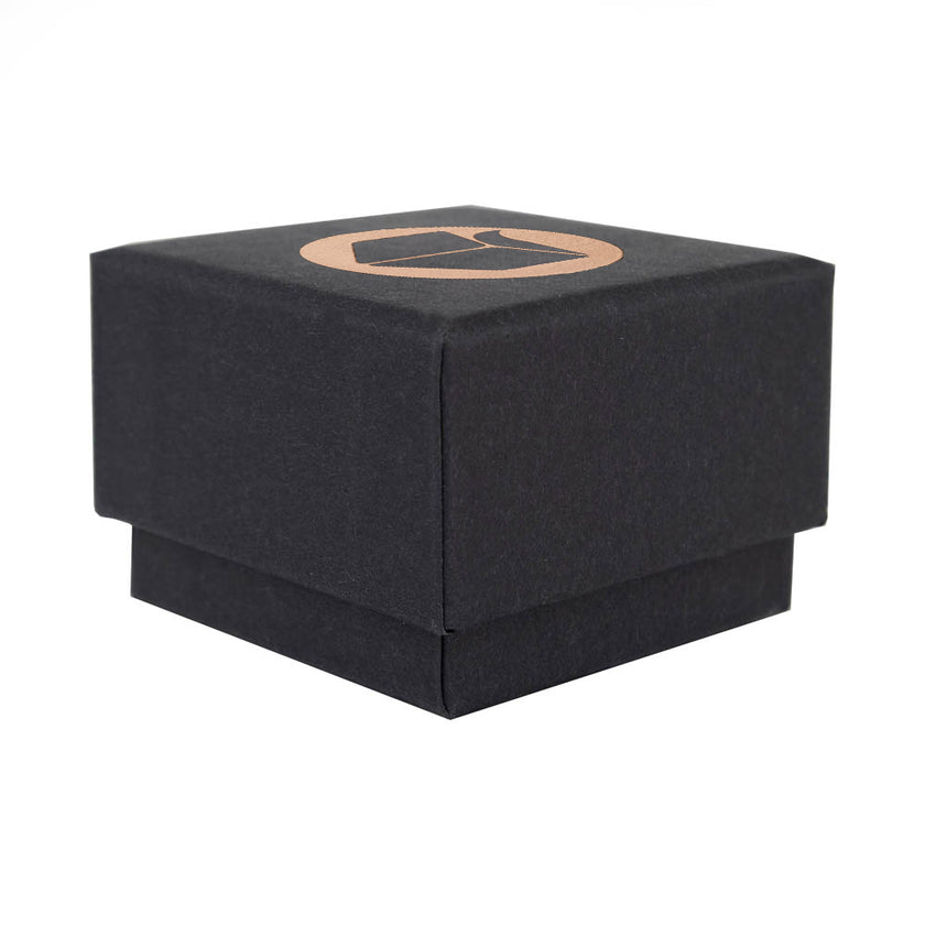 Black Foil Printed Eco Kraft Ring Jewellery Box | FSC