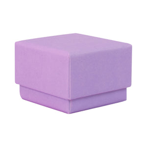 Lilac square recyclable eco kraft box with closed lid.