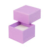 Lilac square recyclable eco kraft box with white insert.