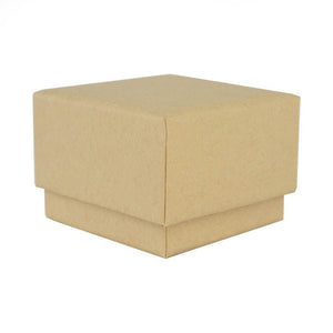 Brown square recyclable eco kraft box with closed lid.