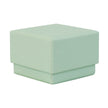 Green square recyclable eco kraft box with closed lid.