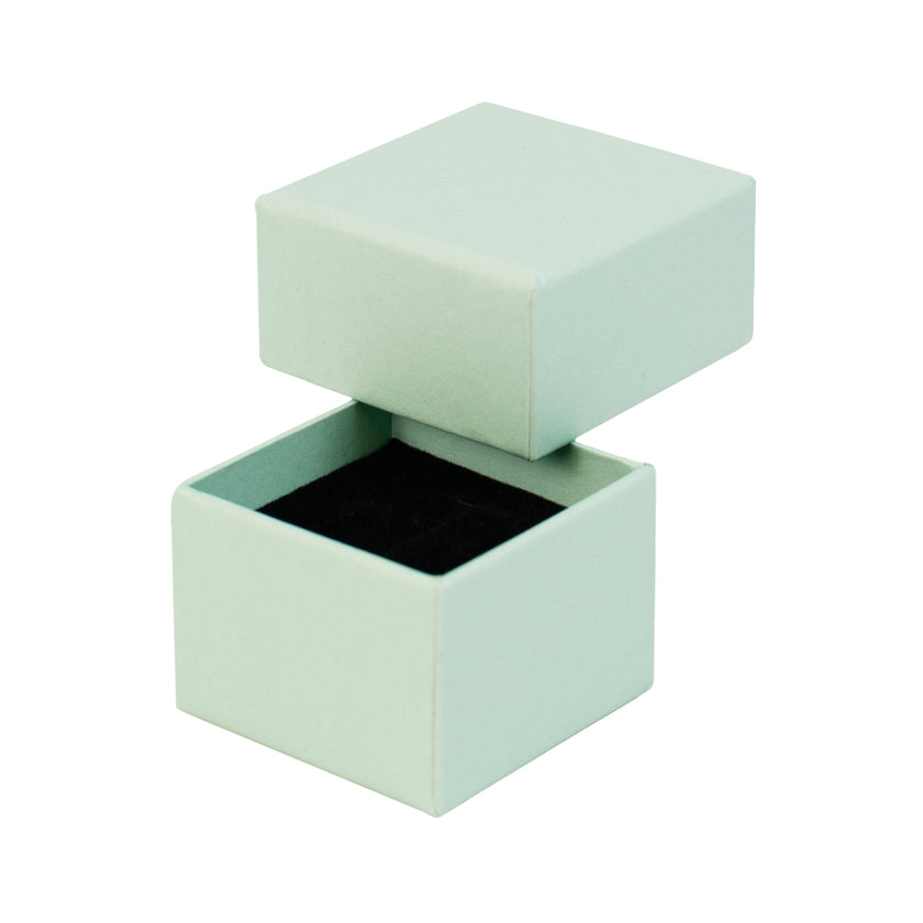 Green square recyclable eco kraft box with black insert.