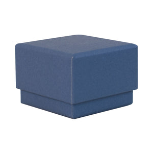 Blue square recyclable eco kraft box with closed lid.