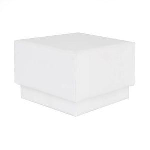 White square recyclable eco kraft box with closed lid.