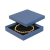 Blue square recyclable eco kraft box with jewellery item.