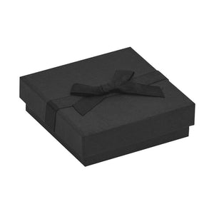 Black Pendant Earring Jewellery Box with Ribbon | Anti-tarnish