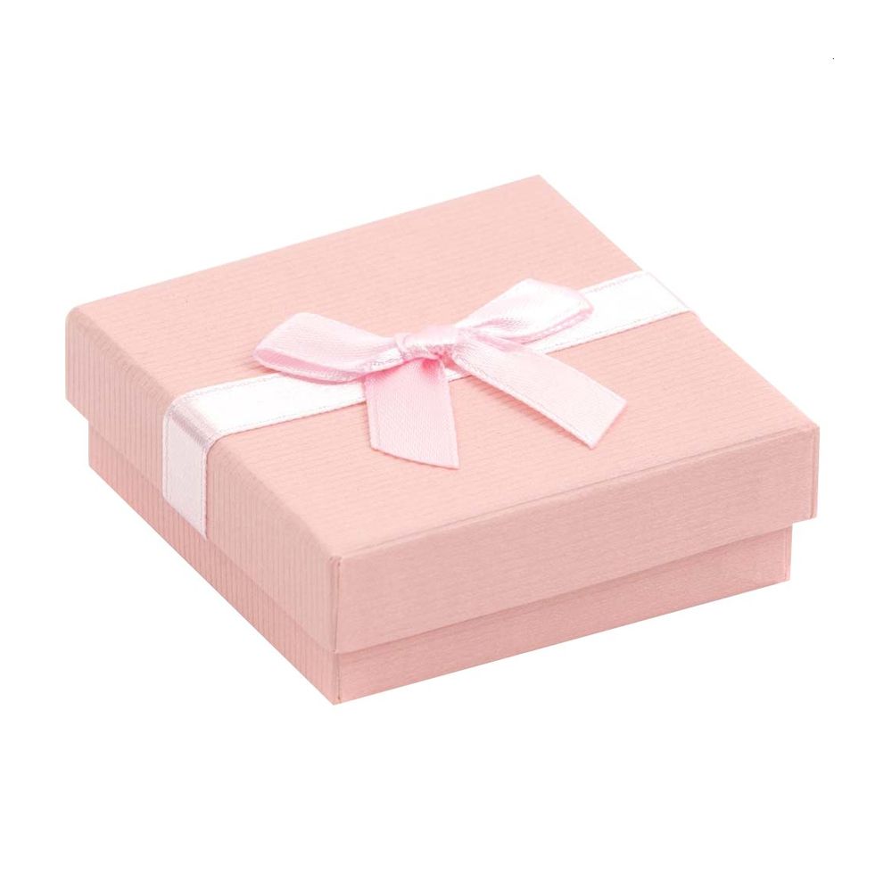 Pink Pendant Earring Jewellery Box with Ribbon | Anti-tarnish