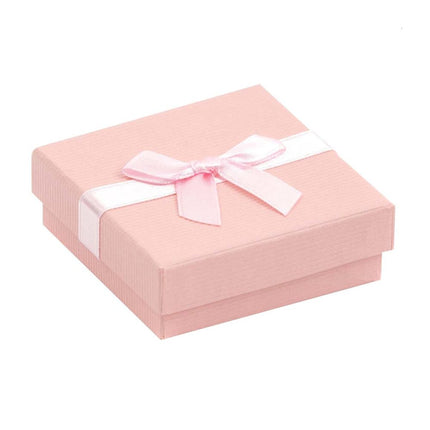 Pink Branded Pendant Earring Jewellery Box with Ribbon