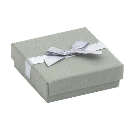 Silver Branded Pendant Earring Jewellery Box with Ribbon