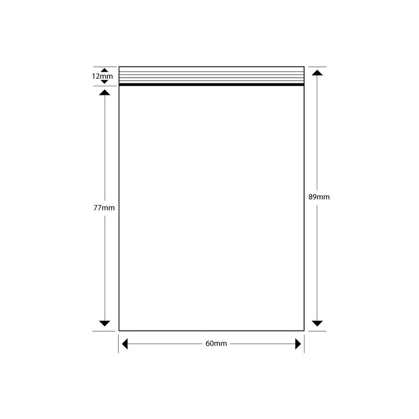 100 Resealable Grip Seal Bags 60 x 89mm